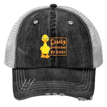 Discover Easily Distracted By Ducks Duck Rubber Duck Trucker Hats