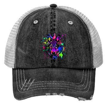 Discover Paint Splatter Wolf Trucker Hats