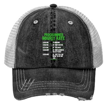 Discover Programmer Hourly Rate Trucker Hats