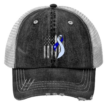 Discover Hydrocephalus Survivor USA Flag Awareness Warrior Trucker Hats