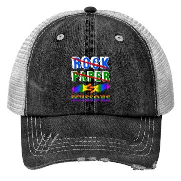 Discover Rock Paper Scissors Lesbian Couple LGBTQ Pride Mon Trucker Hats