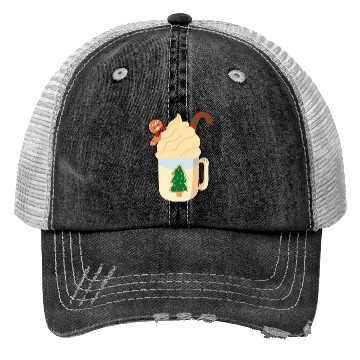 Discover Candy Cane and Hot Cocoa, Hot Chocolate Trucker Hats