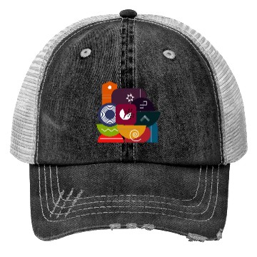 Discover Abstract Geometric Shapes Trucker Hats