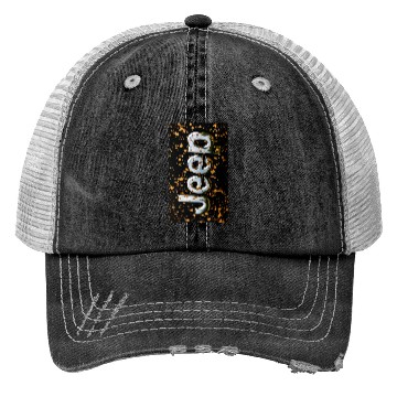 Discover Jeep Emblem gold Trucker Hats