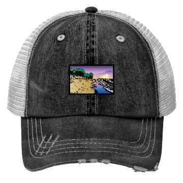 Discover Purple Twilight Indiana Dunes Poster Trucker Hats