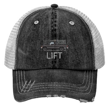 Discover Square Body Lift Black Trucker Hats