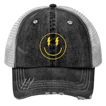 Discover Lightning Smiley Face Emoticon Happy Face Smileyhi Trucker Hats