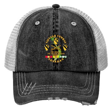 Discover Army Vietnam Combat Cavalry Veteran w Support Brig Trucker Hats