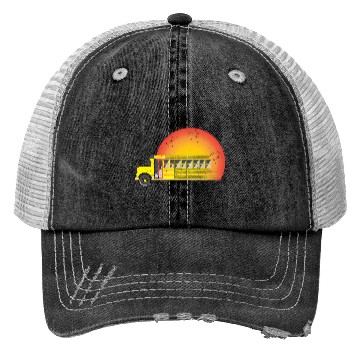 Discover Retro Sunset School Bus Driver Trucker Hats