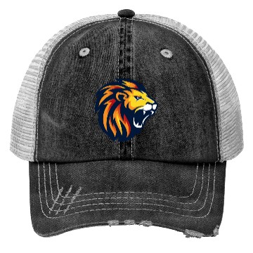 Discover angry lion face Trucker Hats