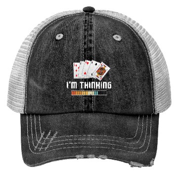 Discover Poker Cards Vintage I'M Thinking Trucker Hats
