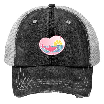 Discover Angler and shark. Trucker Hats