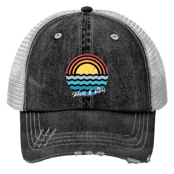 Discover Positive Vibes Surf and Waves Summer. Trucker Hats