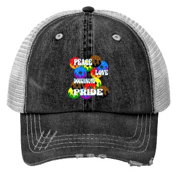 Discover Peace Love Doughnuts Pride - LGBTQ+ Trucker Hats