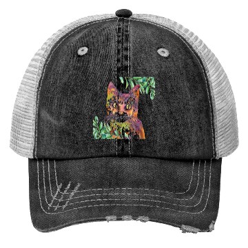 Discover Floral Cat Trucker Hats