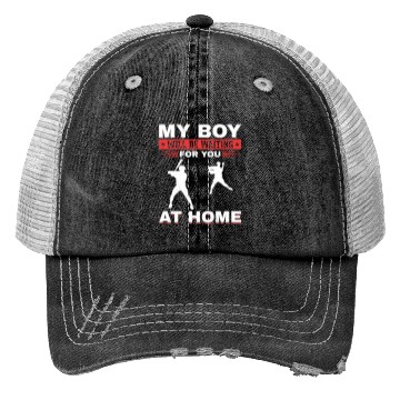 Discover Son Baseball Catcher Pitcher Batter Dad Mom Trucker Hats