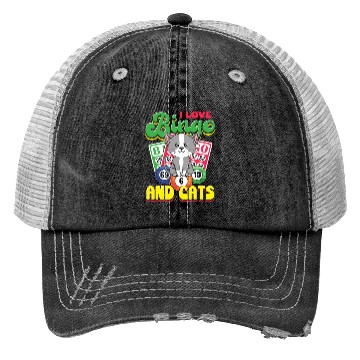 Discover I love bingo and cats - cat saying quote Trucker Hats