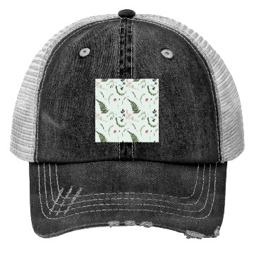Discover Watercolor Wildflowers Botanical Pattern Trucker Hats