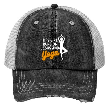 Discover Runs On Jesus And Yoga Trucker Hats