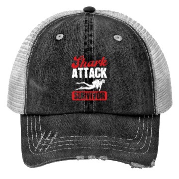Discover Scuba Diving Shark Attack Survivor Scuba Diver Trucker Hats