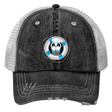 Discover cute panda as a sailor in marine look Trucker Hats