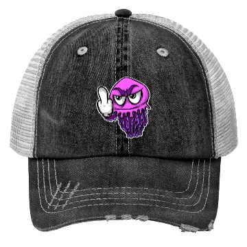 Discover Jelly Fish Middle Finger Jellyfish Trucker Hats