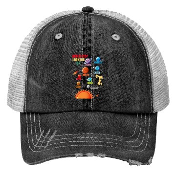 Discover Telescope Solar System Planets Astronomy Lover Trucker Hats