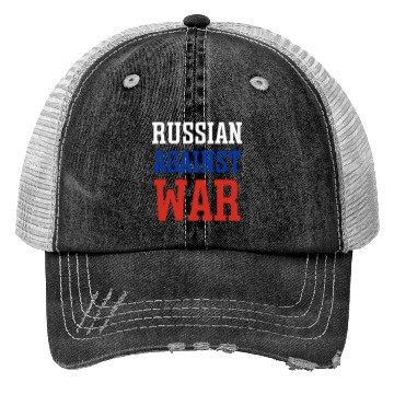 Discover Russian against war Trucker Hats