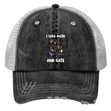 Discover Math Kitty Cat I Love Math And Cats Mathematics Trucker Hats