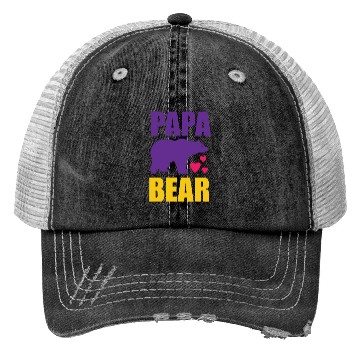 Discover Papa bear funny fathers day Trucker Hats