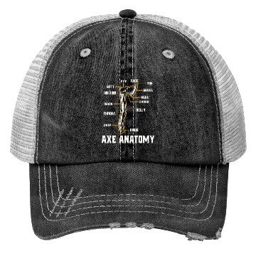 Discover Axe Anatomy - Funny Ax Hatchet Thrower Throwing Trucker Hats