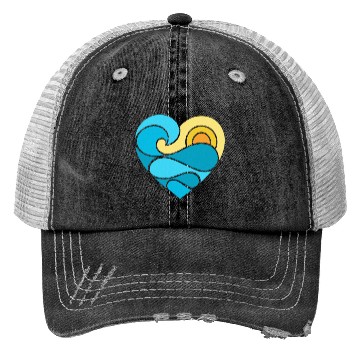 Discover Summer Heart Ocean Trucker Hats