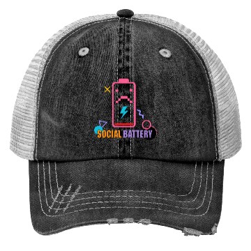 Discover Introverted 90s Style Vibe Social Battery Nineties Trucker Hats