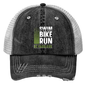 Discover Swim Bike Run Be Fabulous Triathlon Athlete Swim Trucker Hats