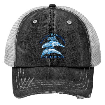Discover Santa Barbara California Vacation Tribal Dolphins Trucker Hats