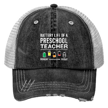 Discover Battery Life of A Preschool Teacher Funny Trucker Hats