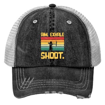 Discover Archery Girl Aim Exhale Shoot Archer Retro Vintage Trucker Hats