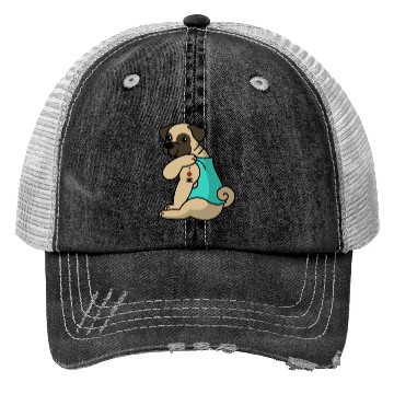 Discover I Love Dad Pug Trucker Hats