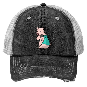 Discover I Love Dad Mini Pig Trucker Hats