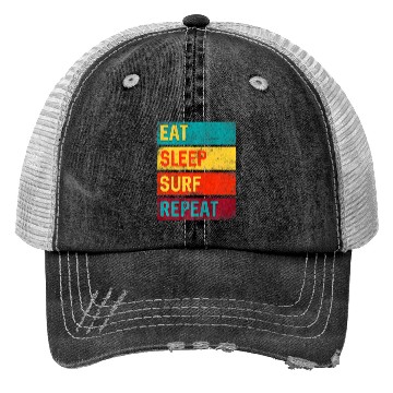 Discover Surfing Gift Eat Sleep Surf Repeat Trucker Hats