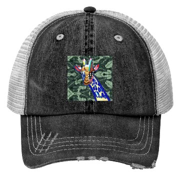 Discover The blue giraffe Trucker Hats