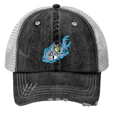 Discover Shark Swims With Turtle And Crab Trucker Hats