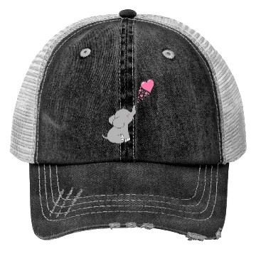 Discover Grey Elephant with love Trucker Hats