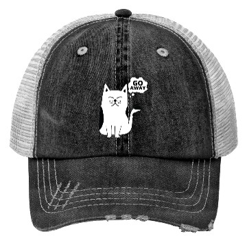 Discover Go Away Angry Cat Trucker Hats