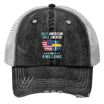 Discover Half American Half swedish Trucker Hats