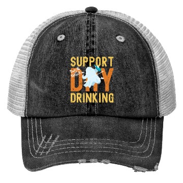 Discover Support Day Drinking Halloween Trucker Hats
