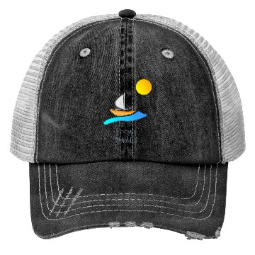 Discover Ocean Waves Sailing Yachting Abstract Trucker Hats