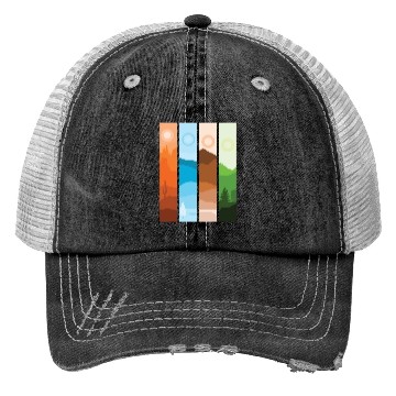 Discover Artistic Nature Wilderness Mountain Landscape Trucker Hats