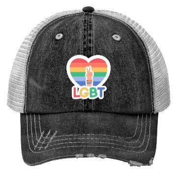 Discover Pride flag heart - Pride quote lgbt community Trucker Hats