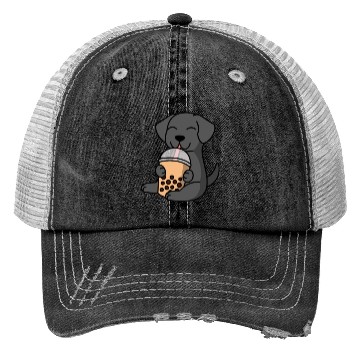 Discover Boba Bubble Tea Great Dane Trucker Hats